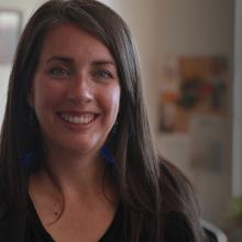 Close-up portrait of Natacha Sénéchal