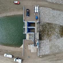 aerial photo of horsefly stormwater management testing project