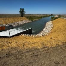 aerial photo of horsefly stormwater management testing project