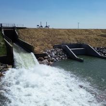 aerial photo of horsefly stormwater management testing project