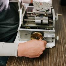 Man looking in a microscope