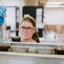 women technician working in a laboratory