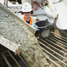 Concrete from a ciment truck