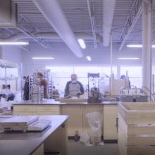 A wide angle shot of an Englobe lab