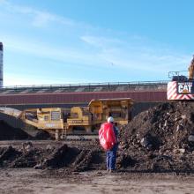 Worker on the remediation site