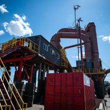 Outside photo of the recycling shredder facility in Edmonton Alberta
