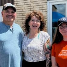 portrait of Ed Collins, Chief Michele Solomon and Amanda Sauermann