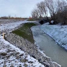 Photo of waterways, rebuilt by Englobe team, returning them to their natural state