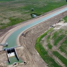 aerial view of horsefly emergency spillway