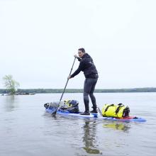 photo of Marion Richard on his WindSUP board 