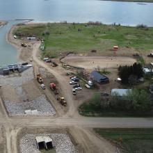 aerial photo of horsefly stormwater management testing project